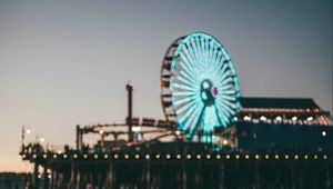 Preview wallpaper ferris wheel, reflection, water, lights