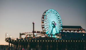 Preview wallpaper ferris wheel, reflection, water, lights