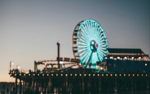 Preview wallpaper ferris wheel, reflection, water, lights