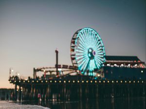 Preview wallpaper ferris wheel, reflection, water, lights