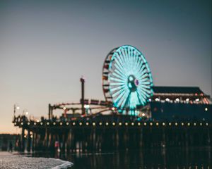 Preview wallpaper ferris wheel, reflection, water, lights