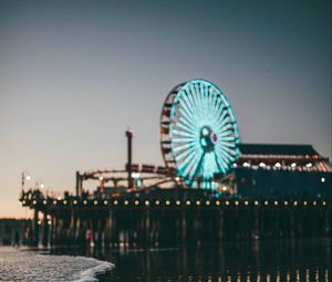 Preview wallpaper ferris wheel, reflection, water, lights