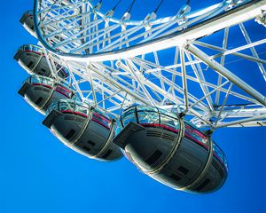 Preview wallpaper ferris wheel, sky, attraction, bottom view