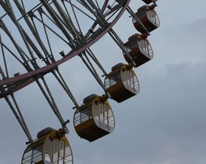 Preview wallpaper ferris wheel, sky, attraction, construction, metal