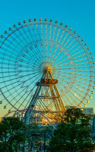 Preview wallpaper ferris wheel, sky, attraction, trees