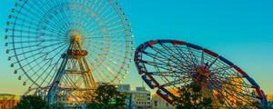 Preview wallpaper ferris wheel, sky, attraction, trees