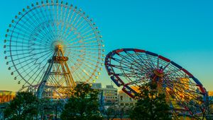 Preview wallpaper ferris wheel, sky, attraction, trees