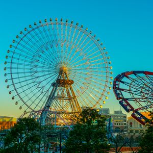 Preview wallpaper ferris wheel, sky, attraction, trees