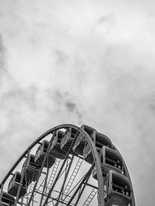 Preview wallpaper ferris wheel, sky, bw