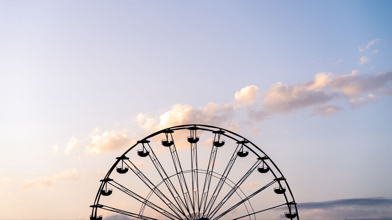 Wallpaper ferris wheel, sky, clouds