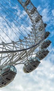 Preview wallpaper ferris wheel, sky, clouds, structure