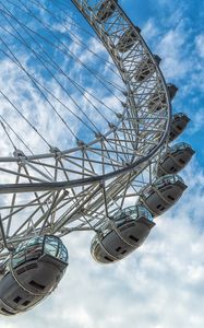 Preview wallpaper ferris wheel, sky, clouds, structure