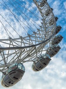 Preview wallpaper ferris wheel, sky, clouds, structure