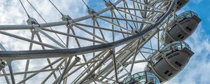 Preview wallpaper ferris wheel, sky, clouds, structure