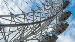 Preview wallpaper ferris wheel, sky, clouds, structure