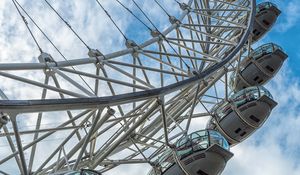 Preview wallpaper ferris wheel, sky, clouds, structure