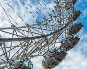 Preview wallpaper ferris wheel, sky, clouds, structure