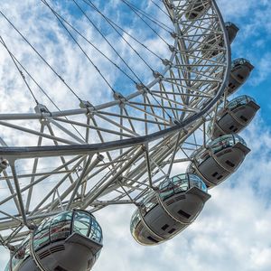 Preview wallpaper ferris wheel, sky, clouds, structure