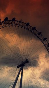 Preview wallpaper ferris wheel, sky, clouds, rain