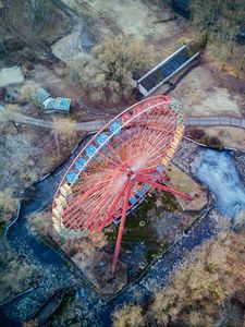 Preview wallpaper ferris wheel, top view, city