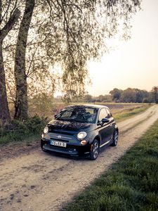 Preview wallpaper fiat 500e, fiat, car, black, road