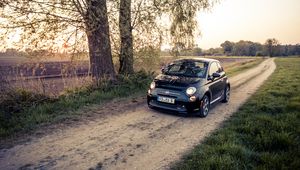 Preview wallpaper fiat 500e, fiat, car, black, road