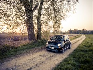 Preview wallpaper fiat 500e, fiat, car, black, road