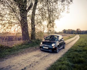 Preview wallpaper fiat 500e, fiat, car, black, road