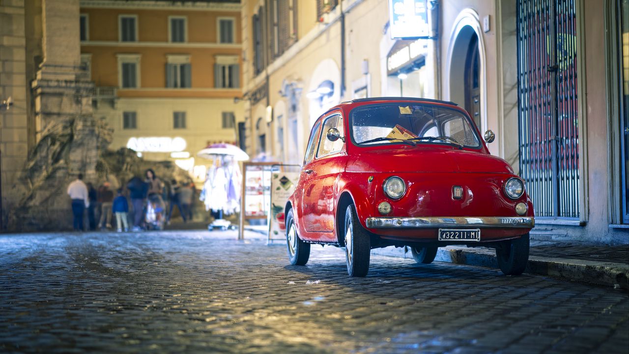 Wallpaper fiat, 500px, red, front view