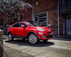 Preview wallpaper fiat, 500x, side view, red
