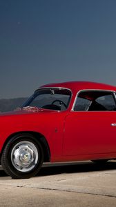 Preview wallpaper fiat, abarth, 750gt, red, retro, side view, car, nature