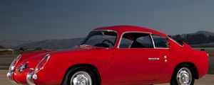 Preview wallpaper fiat, abarth, 750gt, red, retro, side view, car, nature