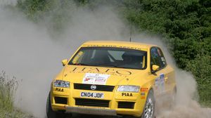 Preview wallpaper fiat stilo, abarth, yellow, front view, sports, car, nature