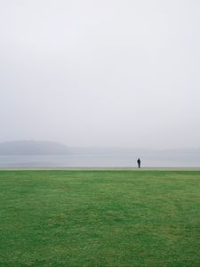 Preview wallpaper field, alone, solitude, horizon, grass