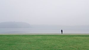 Preview wallpaper field, alone, solitude, horizon, grass