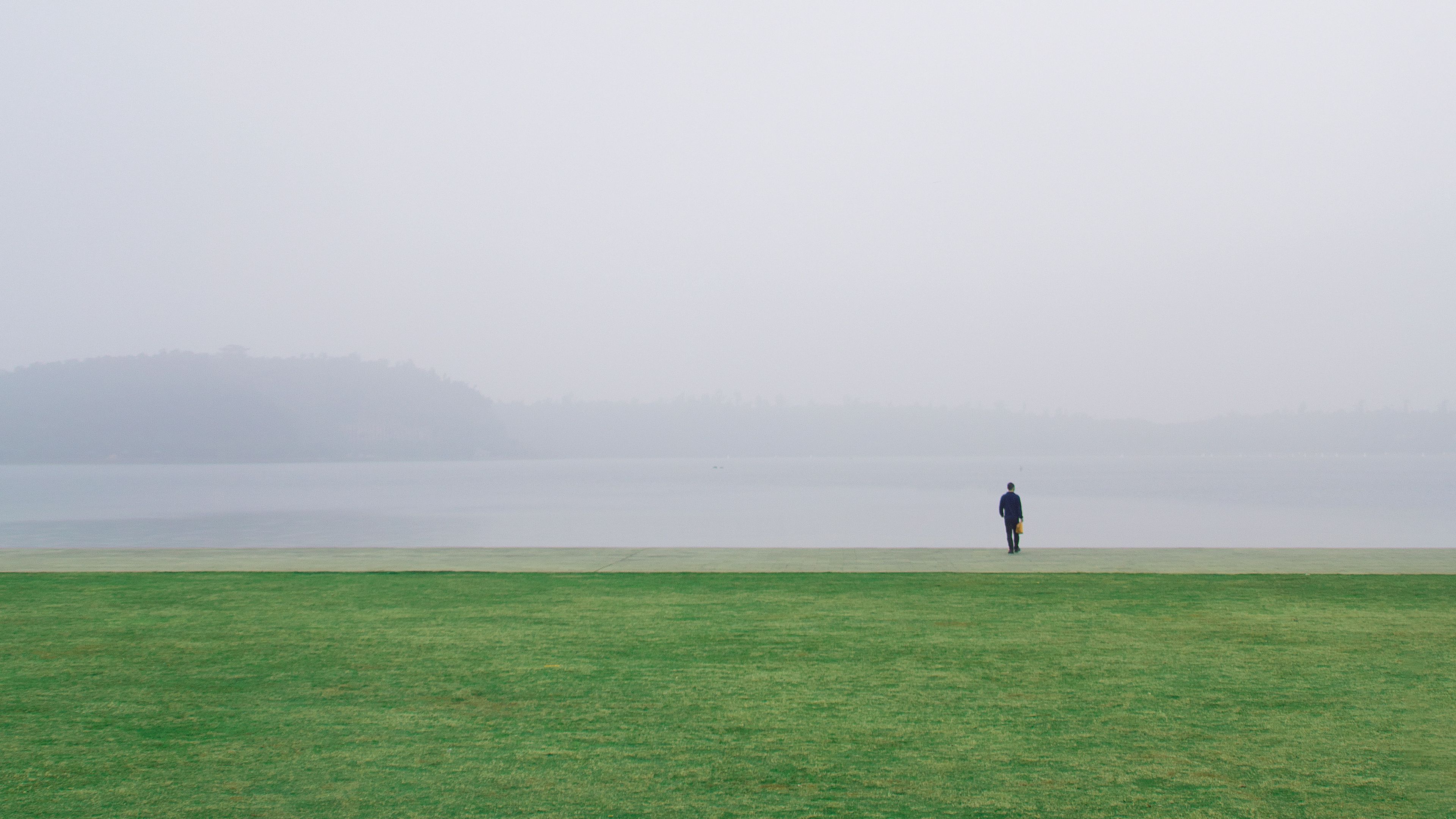 Download wallpaper 3840x2160 field, alone, solitude, horizon, grass 4k