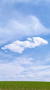 Preview wallpaper field, clouds, sky, landscape, minimalism