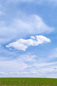 Preview wallpaper field, clouds, sky, landscape, minimalism