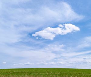 Preview wallpaper field, clouds, sky, landscape, minimalism