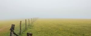 Preview wallpaper field, fence, fog, nature