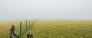 Preview wallpaper field, fence, fog, nature