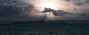 Preview wallpaper field, grass, clouds, cloudy