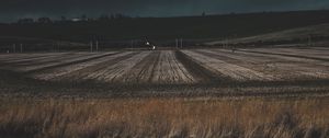 Preview wallpaper field, grass, evening