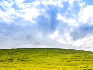 Preview wallpaper field, grass, hill, nature, sky