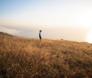 Preview wallpaper field, loneliness, solitude, grass, big sur