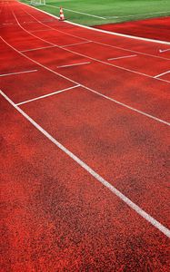 Preview wallpaper field, marking, stripes, red