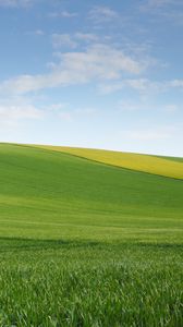 Preview wallpaper field, meadow, hill, sky, minimalism