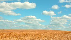 Preview wallpaper field, sky, clouds, summer, landscape