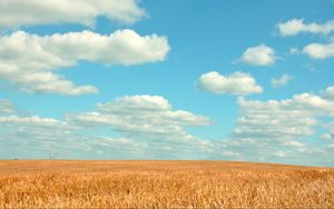 Preview wallpaper field, sky, clouds, summer, landscape