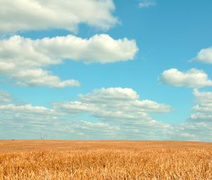 Preview wallpaper field, sky, clouds, summer, landscape